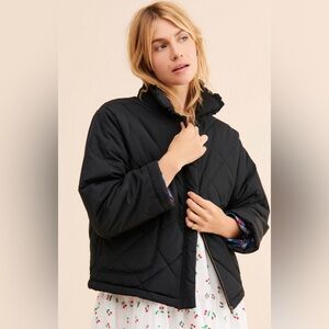 Tach Clothing Geo Quilted Puffer in Black. Size Large